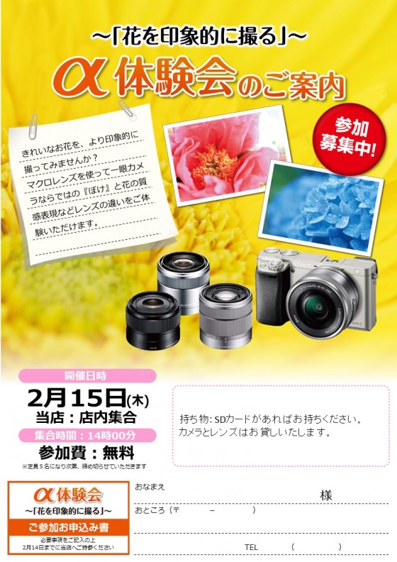 α体験会 ~花を印象的に撮る~